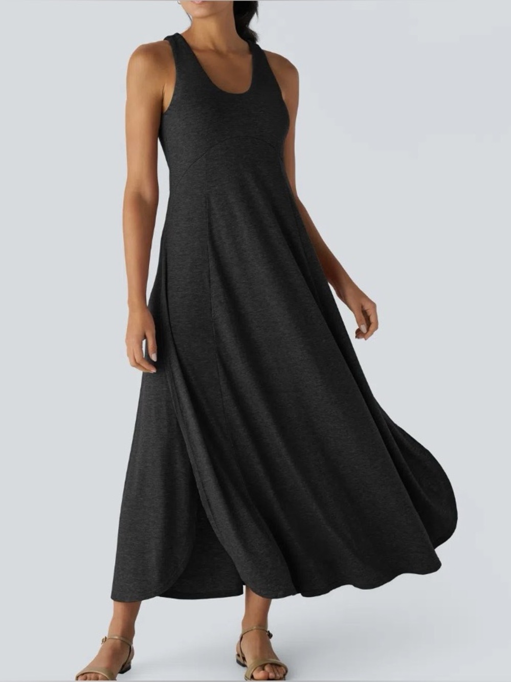 Halara U-Neck Flowy Maxi Casual Tank Dress NWT